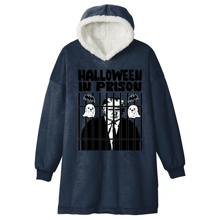 Halloween In Prison Funny Usa Political Hooded Wearable Blanket