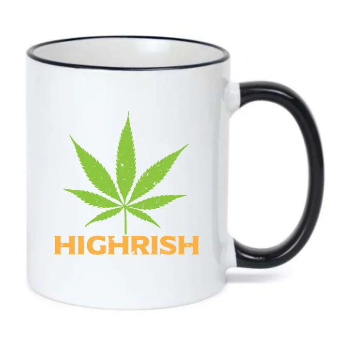 Highrish Irish Pot Leaf St Pattys Day Stoner Gift Cool Gift Black Color Changing Mug