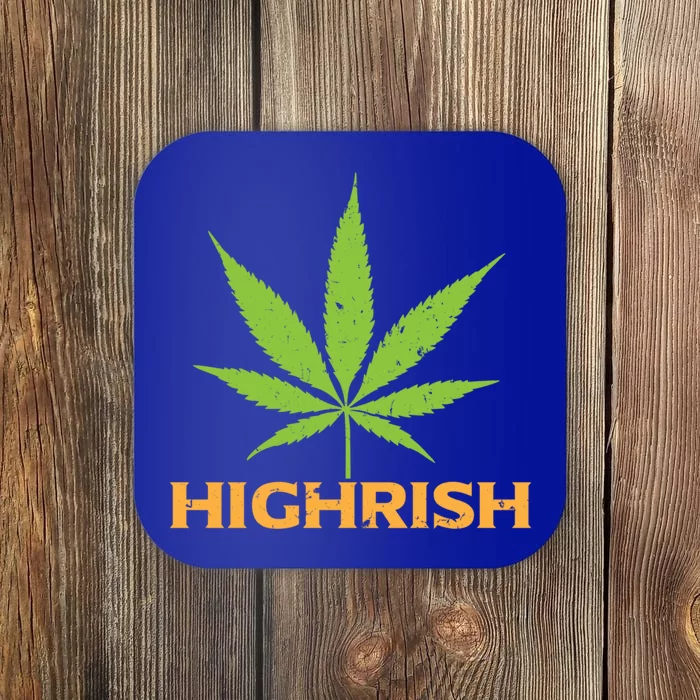 Highrish Irish Pot Leaf St Pattys Day Stoner Gift Cool Gift Coaster