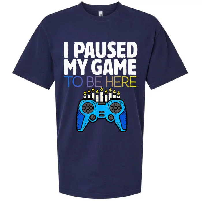 Hanukkah I Paused My Game to be here Controller Gamer Sueded Cloud Jersey T-Shirt