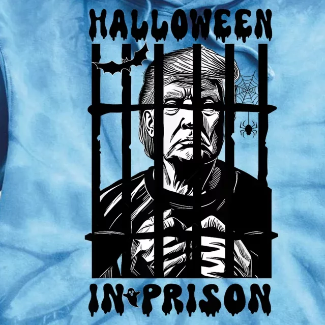 Halloween In Prison Funny Donald Trump Mug Shot Political Tie Dye Hoodie