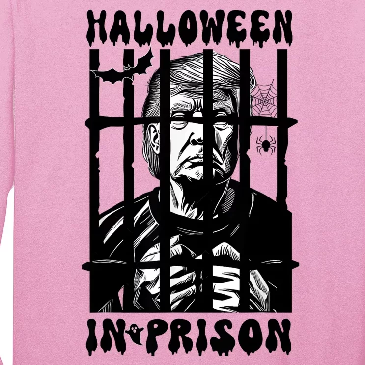 Halloween In Prison Funny Donald Trump Mug Shot Political Long Sleeve Shirt