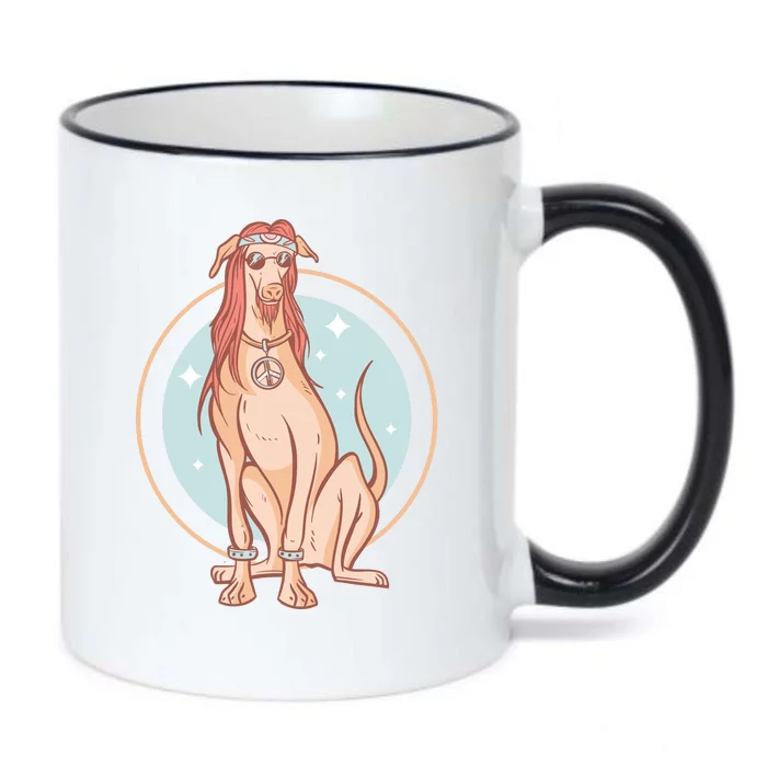 Hippie Dog Black Color Changing Mug