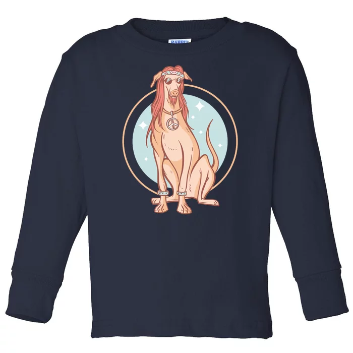 Hippie Dog Toddler Long Sleeve Shirt