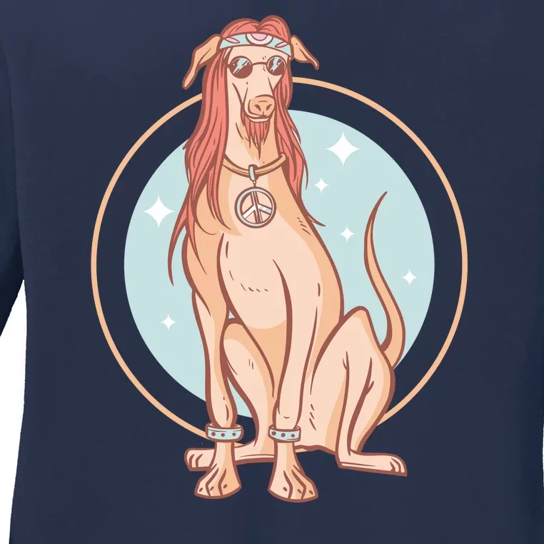 Hippie Dog Ladies Long Sleeve Shirt