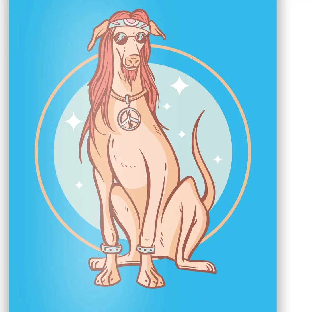 Hippie Dog Poster