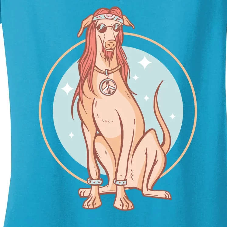 Hippie Dog Women's V-Neck T-Shirt