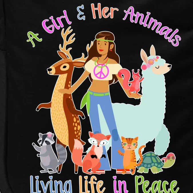 Hippie Girl And Her Animals Living Life Impact Tech Backpack