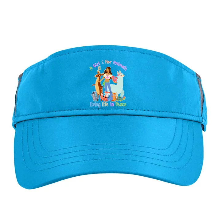 Hippie Girl And Her Animals Living Life Adult Drive Performance Visor