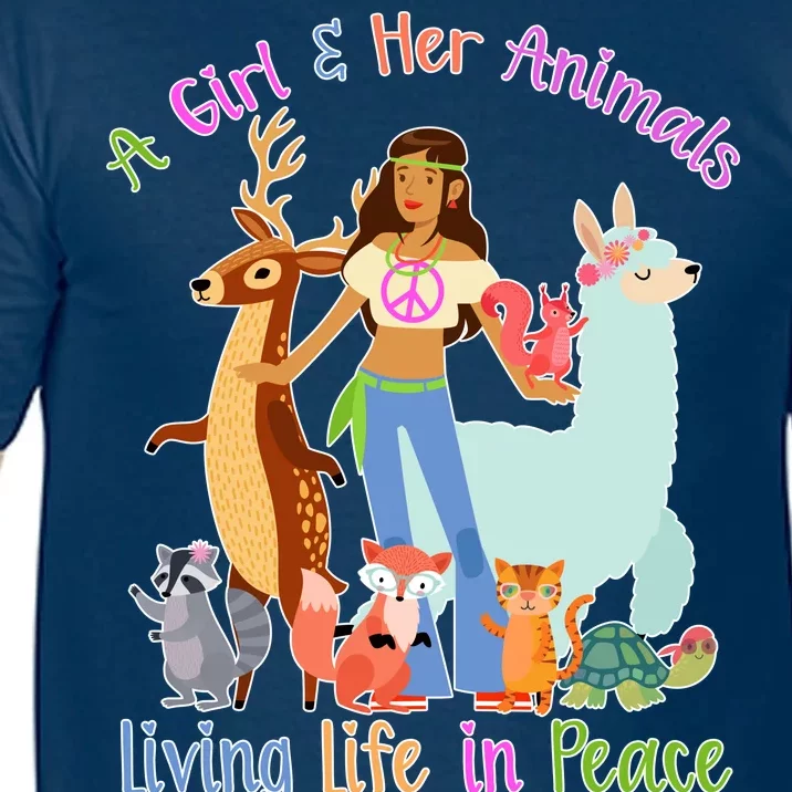 Hippie Girl And Her Animals Living Life Comfort Colors T-Shirt