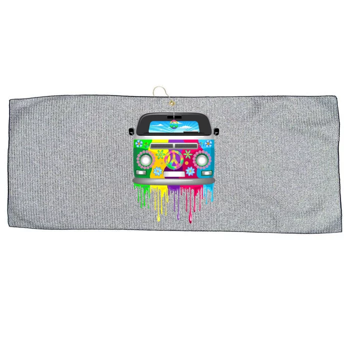 Hippie Van Dripping Rainbow Large Microfiber Waffle Golf Towel