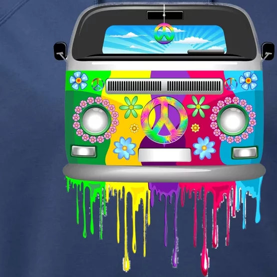 Hippie Van Dripping Rainbow Performance Fleece Hoodie