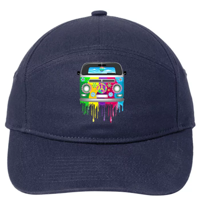 Hippie Van Dripping Rainbow 7-Panel Snapback Hat