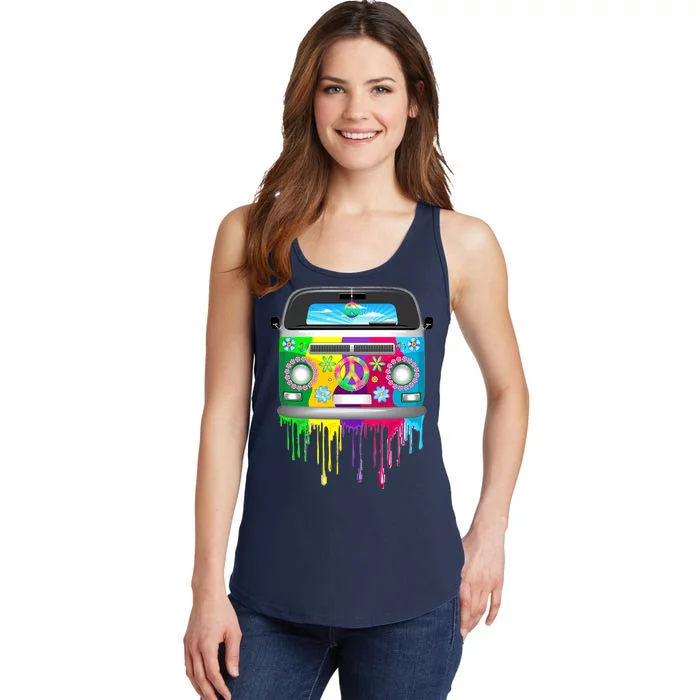 Hippie Van Dripping Rainbow Ladies Essential Tank