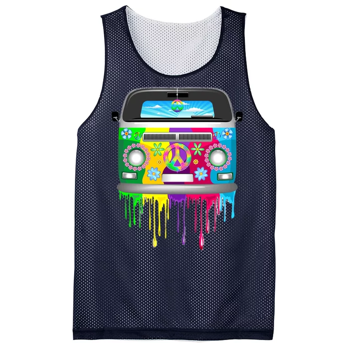 Hippie Van Dripping Rainbow Mesh Reversible Basketball Jersey Tank