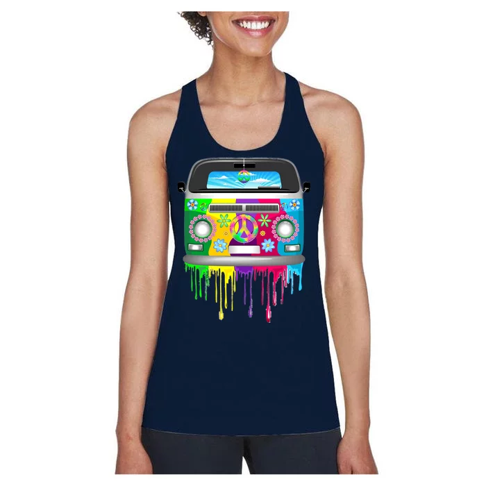 Hippie Van Dripping Rainbow Women's Racerback Tank