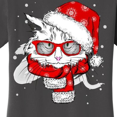 Hipster Christmas Cat Women's T-Shirt