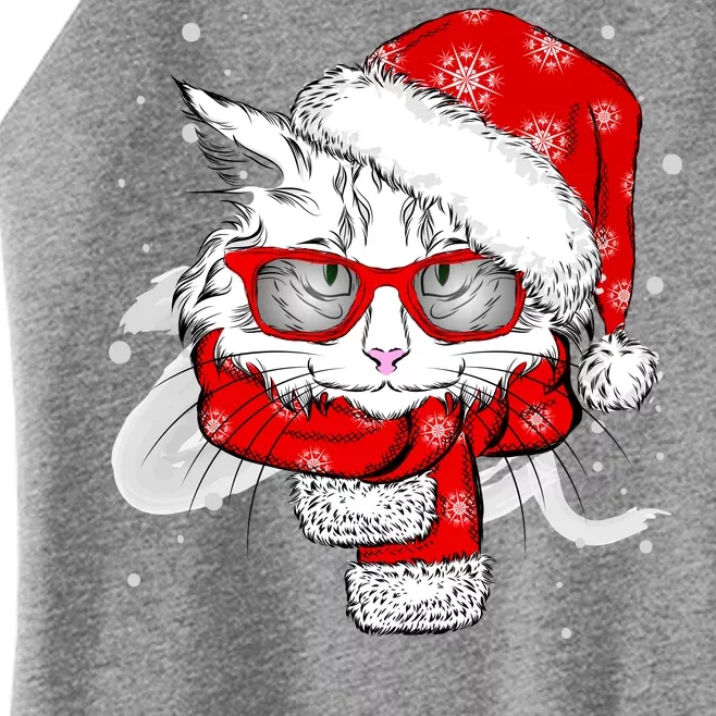 Hipster Christmas Cat Women’s Perfect Tri Rocker Tank