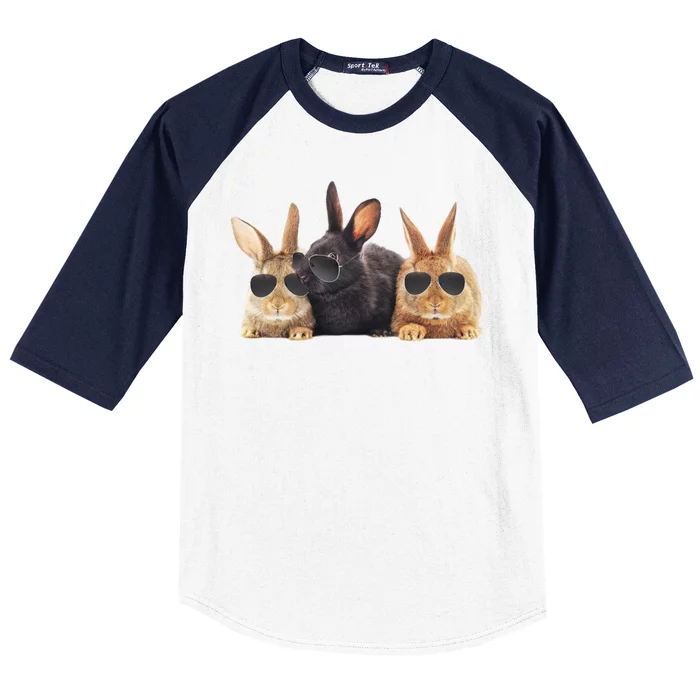 Hipster Cool Rabbit Baseball Sleeve Shirt