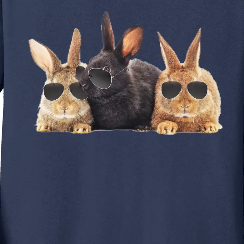 Hipster Cool Rabbit Kids Long Sleeve Shirt