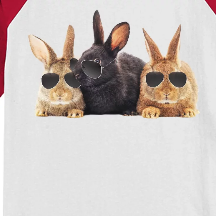 Hipster Cool Rabbit Kids Colorblock Raglan Jersey