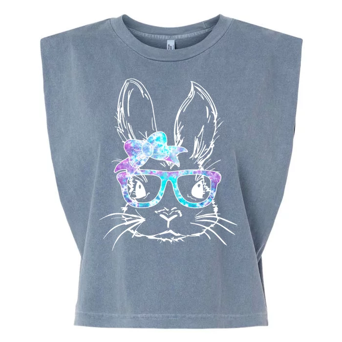 Hipster Easter Bunny Floral Garment-Dyed Women's Muscle Tee