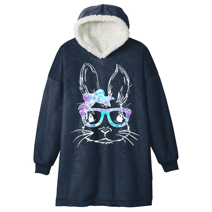 Hipster Easter Bunny Floral Hooded Wearable Blanket