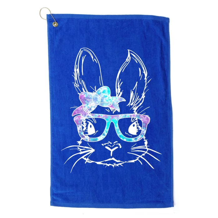 Hipster Easter Bunny Floral Platinum Collection Golf Towel