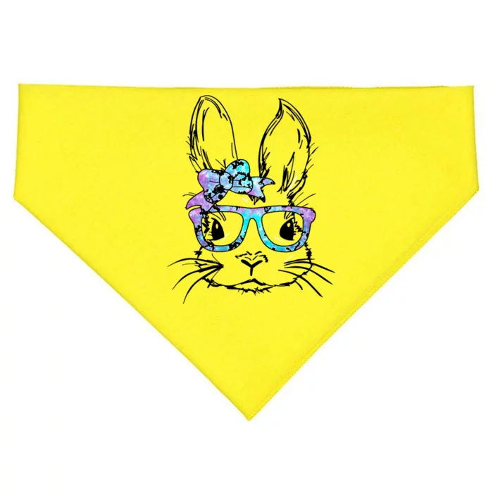 Hipster Easter Bunny Floral USA-Made Doggie Bandana