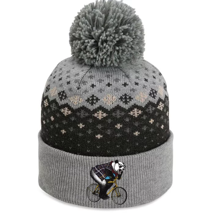 Hipster Panda Riding Bicycle The Baniff Cuffed Pom Beanie