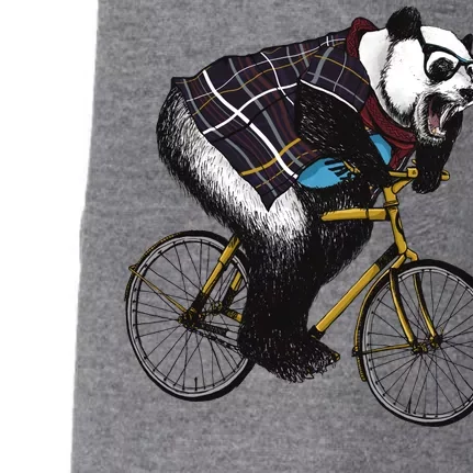 Hipster Panda Riding Bicycle Doggie 3-End Fleece Hoodie