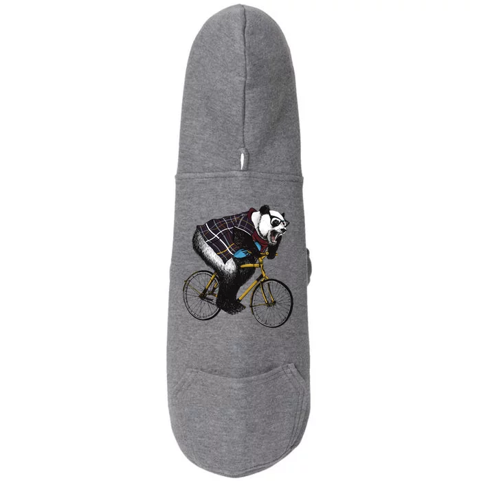 Hipster Panda Riding Bicycle Doggie 3-End Fleece Hoodie