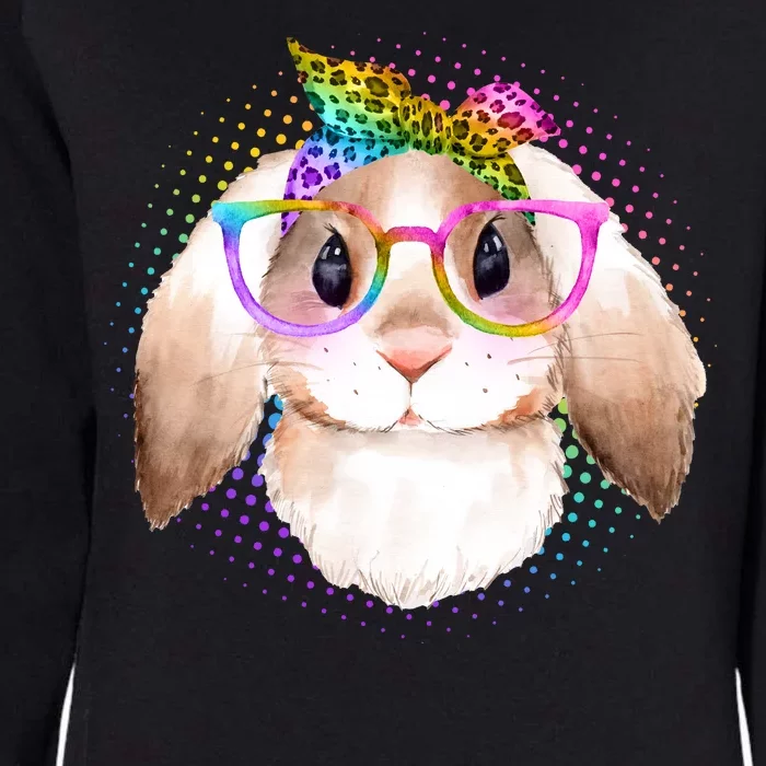 Hipster Rabbit Cute Easter Bunny Womens California Wash Sweatshirt