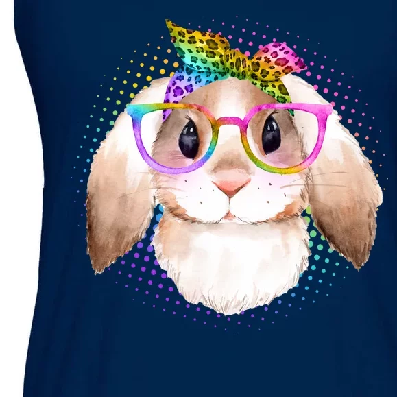 Hipster Rabbit Cute Easter Bunny Ladies Essential Flowy Tank