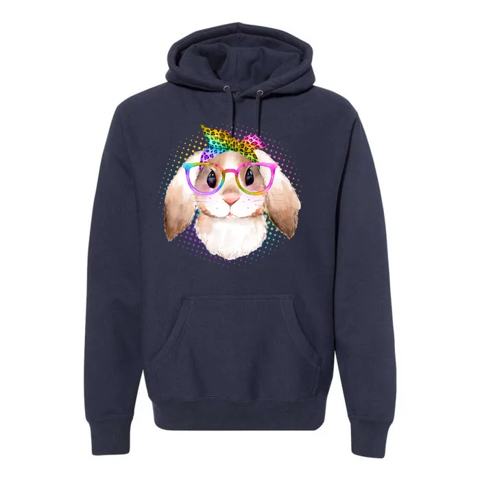 Hipster Rabbit Cute Easter Bunny Premium Hoodie