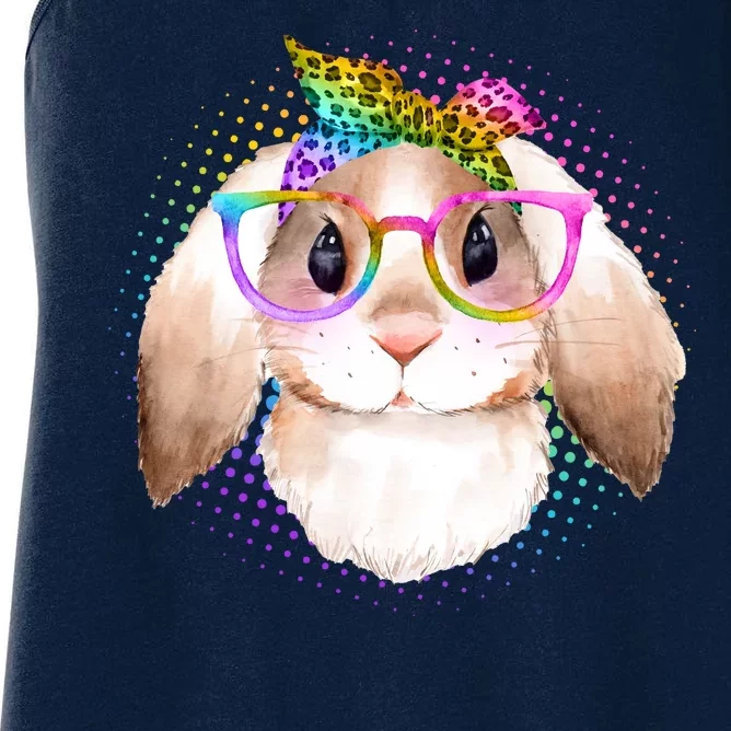 Hipster Rabbit Cute Easter Bunny Women's Racerback Tank