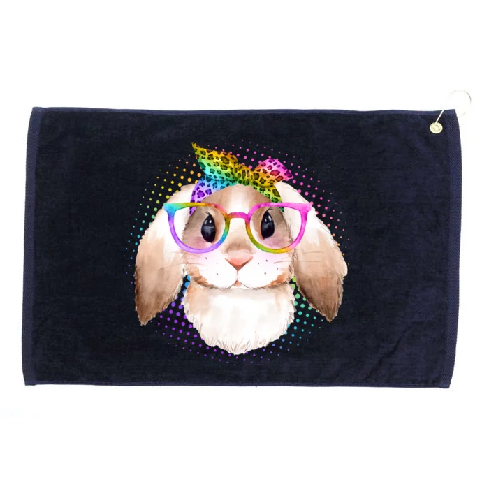 Hipster Rabbit Cute Easter Bunny Grommeted Golf Towel