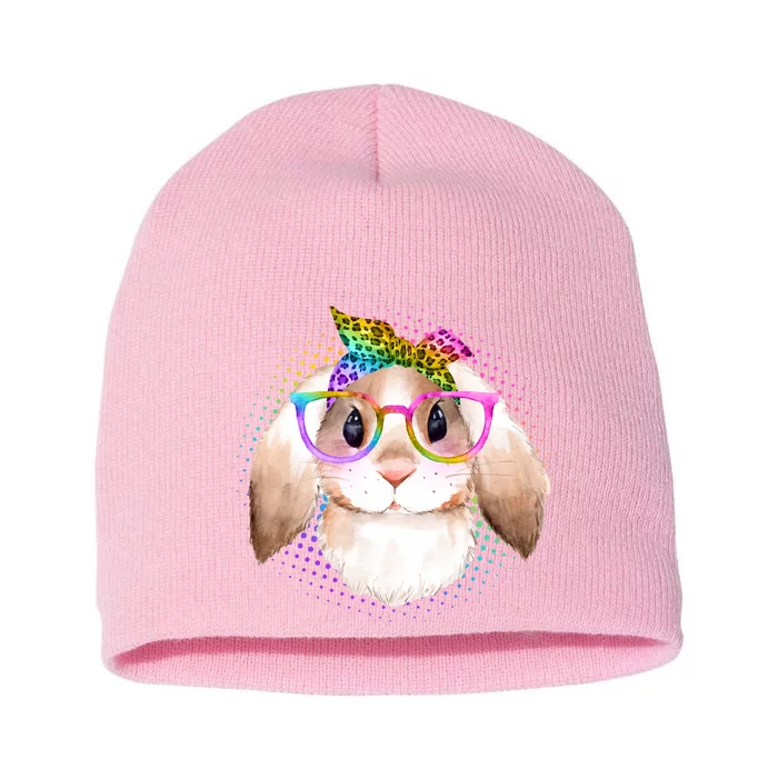 Hipster Rabbit Cute Easter Bunny Short Acrylic Beanie