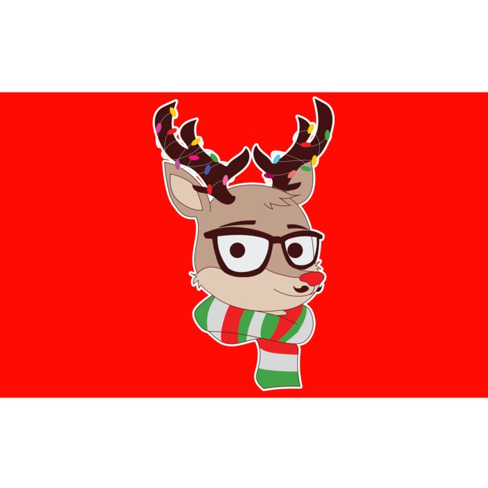 Hipster Red Nose Reindeer Christmas Lights Bumper Sticker