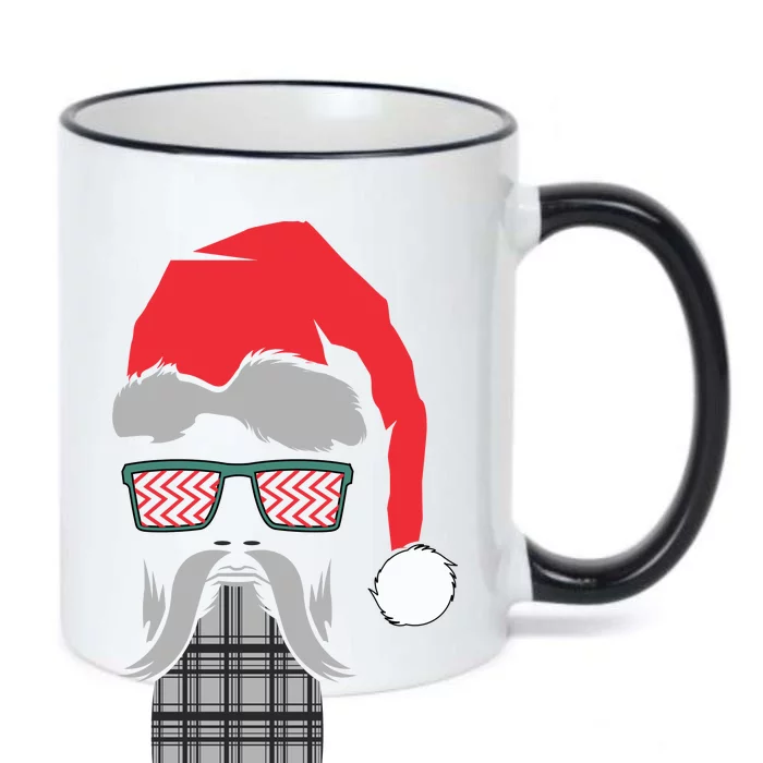 Hipster Santa Claus Black Color Changing Mug