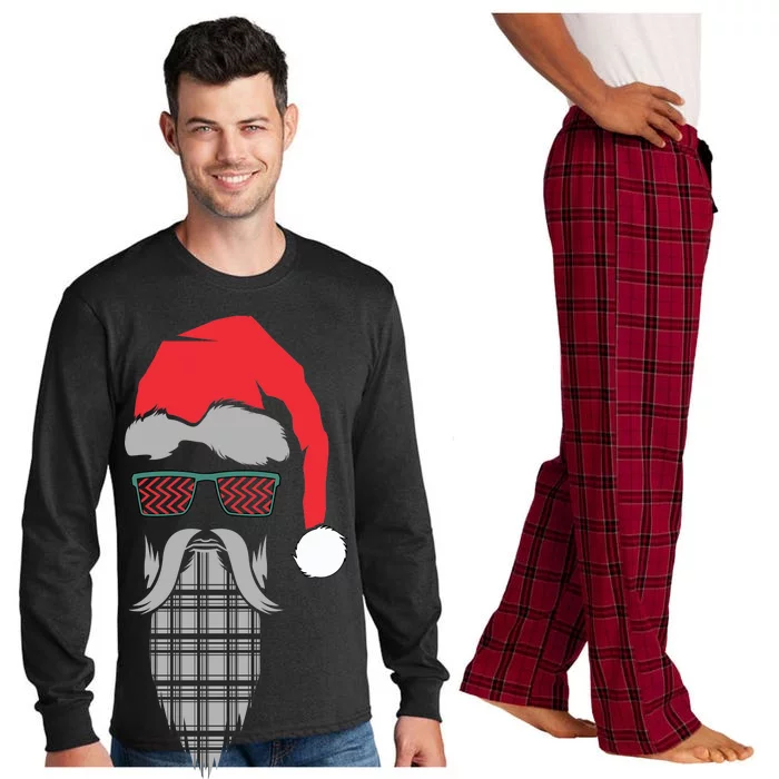 Hipster Santa Claus Long Sleeve Pajama Set