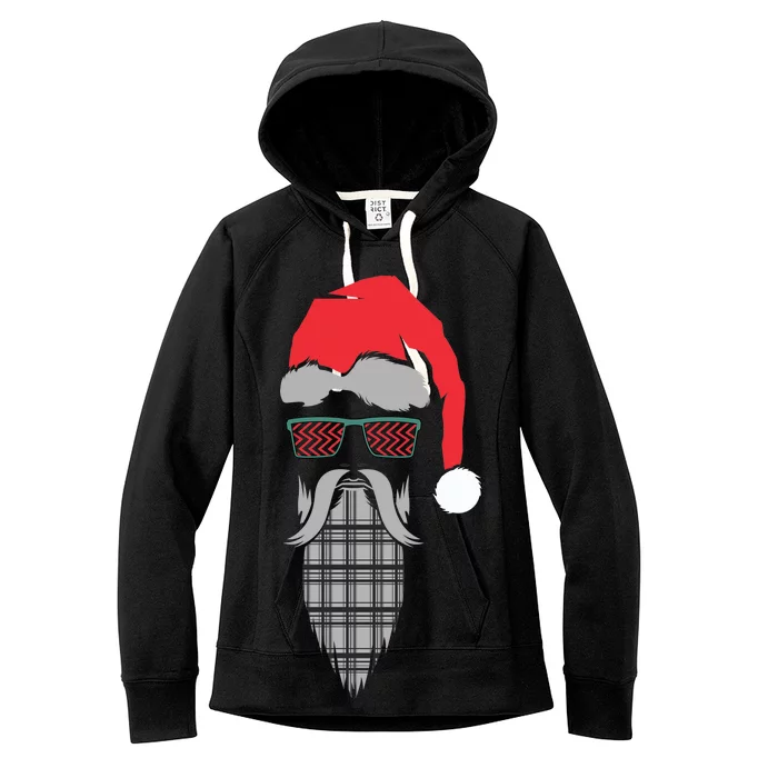 Hipster Santa Claus Women's Fleece Hoodie