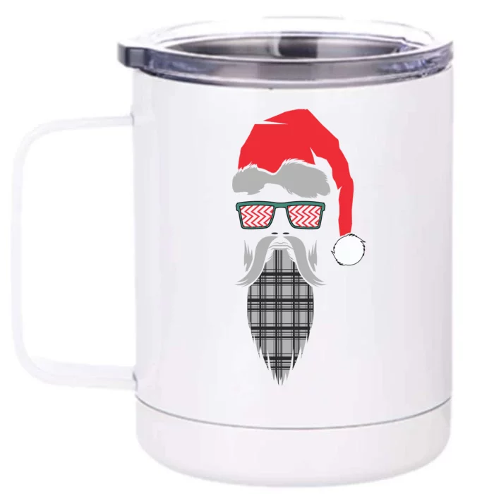 Hipster Santa Claus Front & Back 12oz Stainless Steel Tumbler Cup