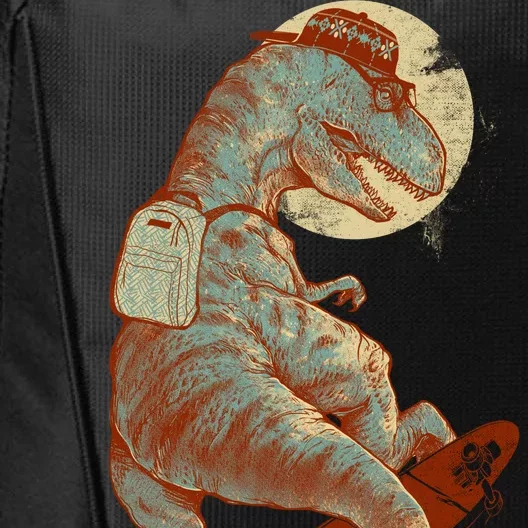 Hipster T-Rex Skateboarding City Backpack