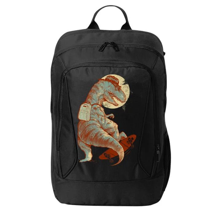 Hipster T-Rex Skateboarding City Backpack