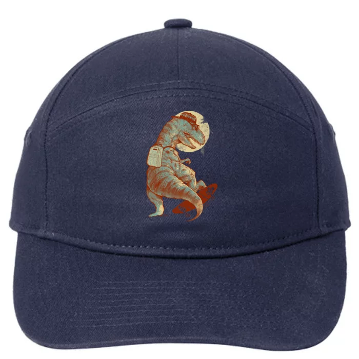 Hipster T-Rex Skateboarding 7-Panel Snapback Hat