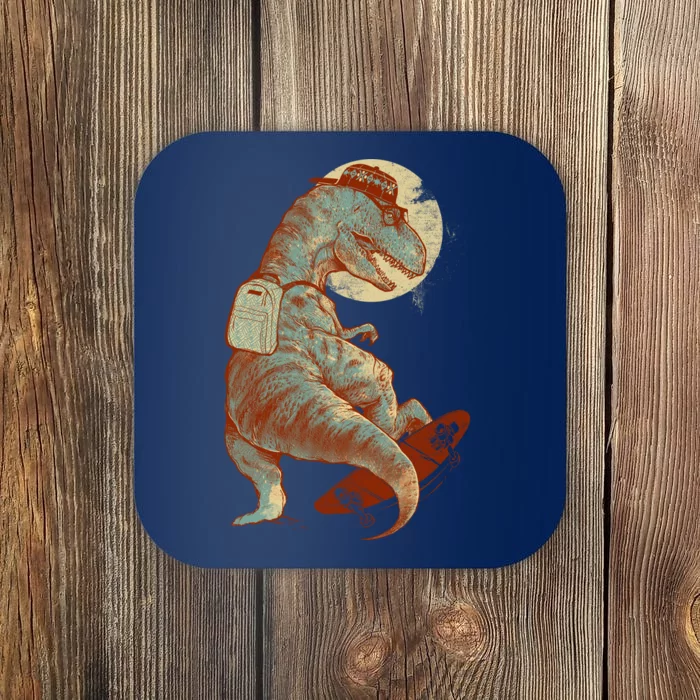 Hipster T-Rex Skateboarding Coaster