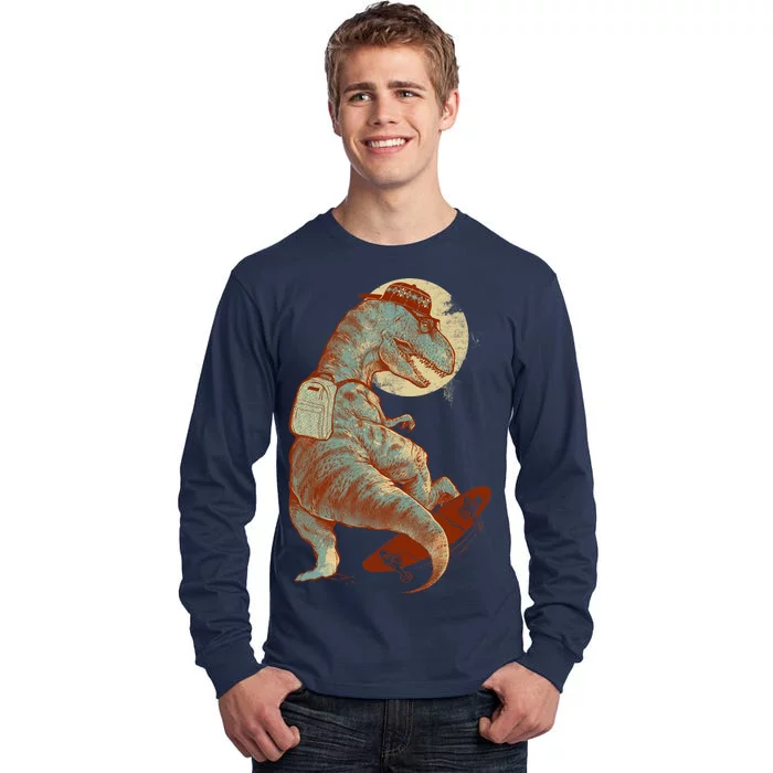 Hipster T-Rex Skateboarding Tall Long Sleeve T-Shirt