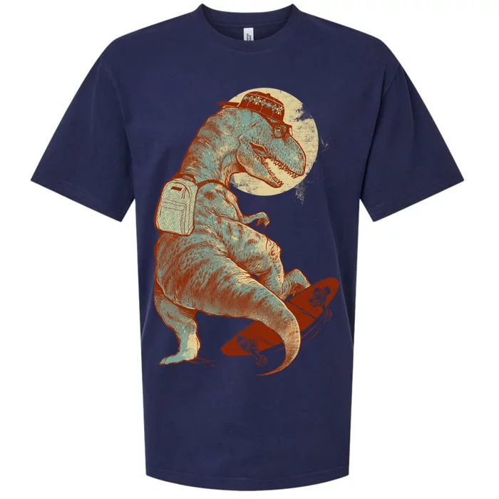 Hipster T-Rex Skateboarding Sueded Cloud Jersey T-Shirt