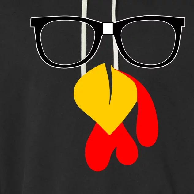 Hipster Turkey Nerd Glasses Thanksgiving Garment-Dyed Fleece Hoodie